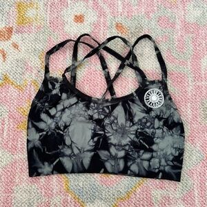 soulcycle x nux seamless tie dye bra
